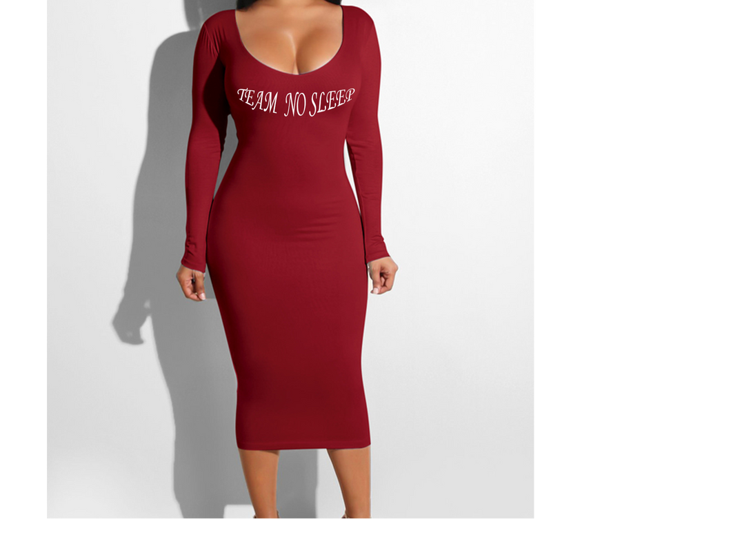 Red Bodycon Long Dress